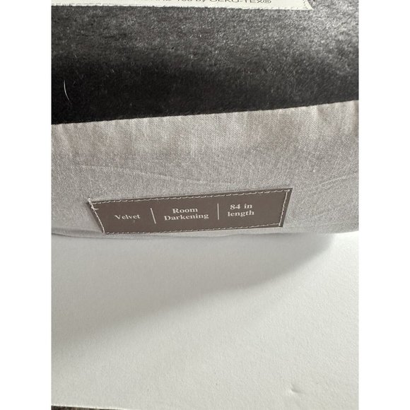 Studio 3B Velvet Rod Pocket Room Darkening Curtain Panels Graphite 50”W X 84”L - Picture 4 of 6